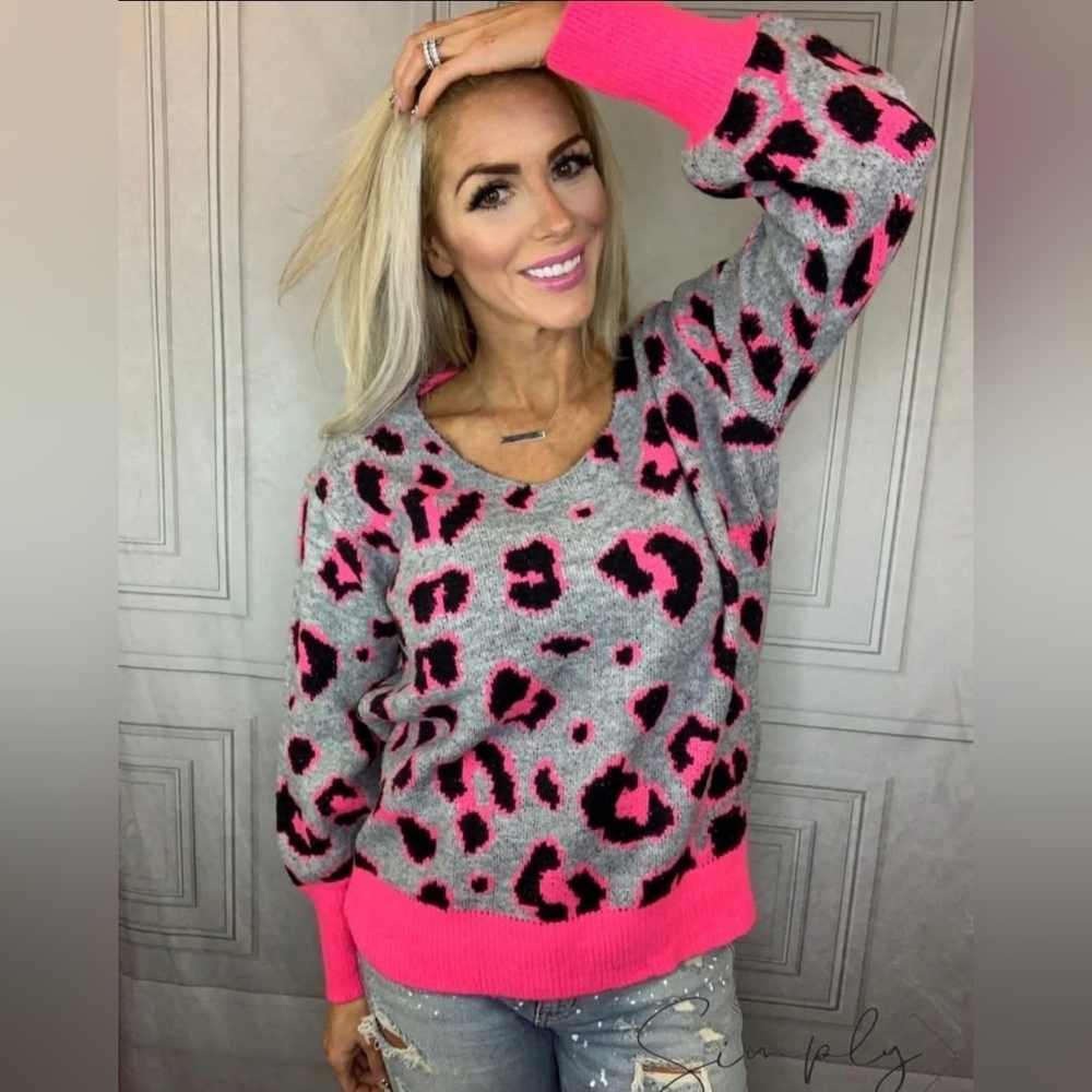NWOT Leopard Print Sweater - Large